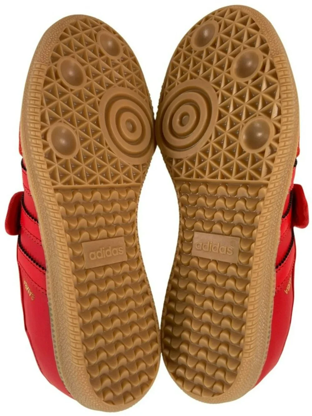 Adidas Samba Jane J Red Shoes Velcro Strap Casual Style KK1435 Kids Size 4 NEW